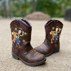Kids Brown Cowboy Boots with Toy Story Design